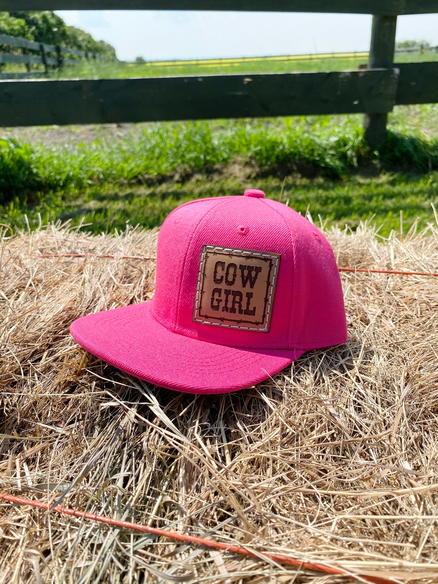 Kids “Cowgirl” Leather Patch Cap