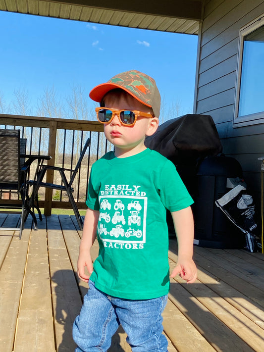 “Easily Distracted by Tractors” Kids Tee