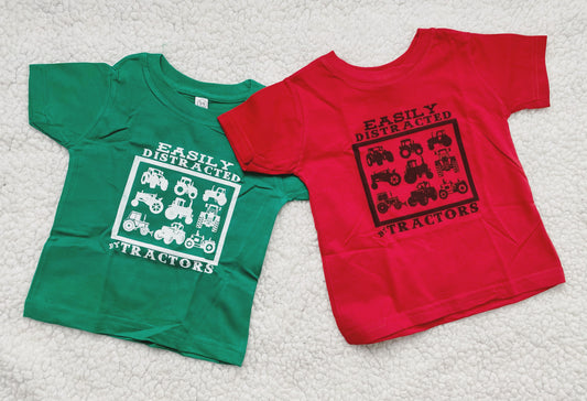 “Easily Distracted by Tractors” Kids Tee